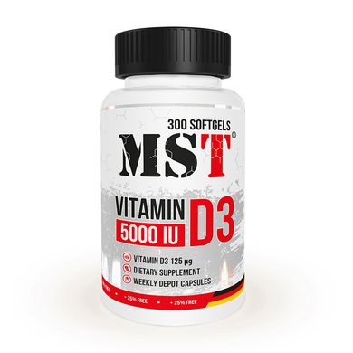 Витамин Д3 MST Vitamin D3 5000 IU 125 mcg 300 капсул