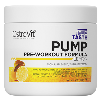 Передтренувальний комплекс OstroVit PUMP Pre-Workout Formula (300 г) Lemon