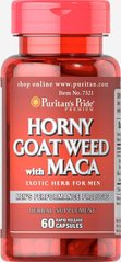 Горянка с макой Puritan's Pride Horny Goat Weed 500 mg with Maca 75 mg 60 капсул