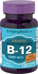 Витамин Б 12 Piping Rock Vitamin B-12 1000 mcg 120 таблеток