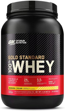 Сывороточный протеин изолят Optimum Nutrition EU Gold Standard 100% Whey 900 грамм banana сream