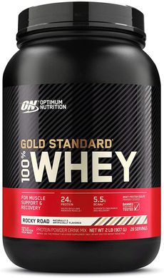 Сироватковий протеїн ізолят Optimum Nutrition 100% Whey Gold Standard 900 г rocky road