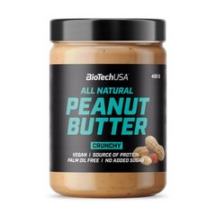 Натуральна арахісова паста BioTech All Natural Peanut Butter 400 г crunchy