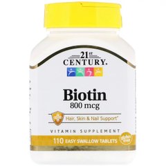 Биотин, 800 мкг, 21st Century, 110 таблеток