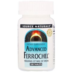 Железо, усовершенствованная формула, Advanced Ferrochel, Source Naturals, 180 таблеток