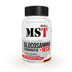 Глюкозамін хондроїтин МСМ MST Glucosamine Chondroitin + MSM + hyaluronic acid 90 таблеток