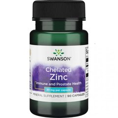 Цинк хелат Swanson Chelated zinc 30 mg 90 капсул