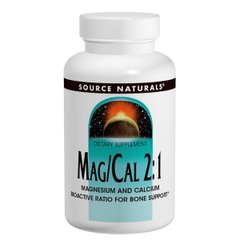 Магній Кальцій 2: 1, 370 мг, Source Naturals, 180 капсул