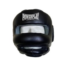 Боксерский шлем тренировочный PowerPlay 3067 c бампером PU + Amara Черный S