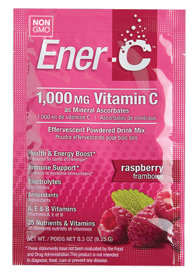 Витаминный Напиток для Повышения Иммунитета, Вкус Малины, Vitamin C, Ener-C, 1 пакетик