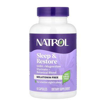 Сон и Восстановление Natrol Sleep & Restore Melatonin Free 60 Капсул