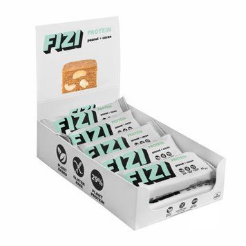 Протеїнові батончики Fizi Protein Bar 10х45 г Peanut-Сacao