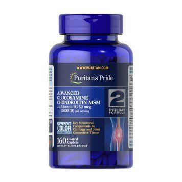 Глюкозамін Хондроїтин з Вітаміном D3 Triple Strength Puritan's Pride Glucosamine Chondroitin with Vitamin D3 160 Таблеток