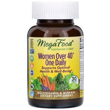 Мультивитамины для женщин 40+, Women Over 40 One Daily, MegaFood, 30 таблеток