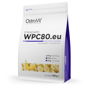 Сироватковий протеїн концентрат OstroVit WPC80.eu 900 г banana