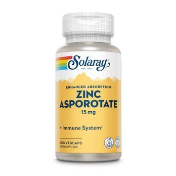 Цинк Solaray Zinc Asporotate 15мг 100 вег. капсул