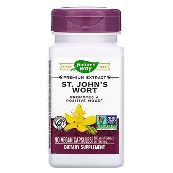 Зверобой, St. John's Wort, Nature's Way, стандартизированный, 300 мг, 90 капсул