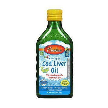 Рыбий жир для детей Carlson Labs Kid's Cod Liver Oil Liquid 550 mg 250 мл Бабл Гам
