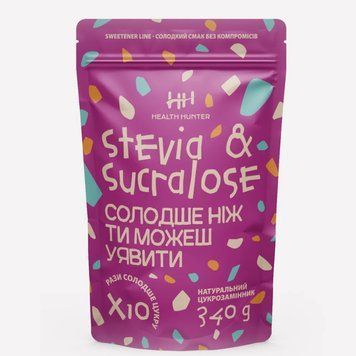 Замінник цукру стевія сукралоза 1:10 Health Hunter Stevia & Sucralose 340 г
