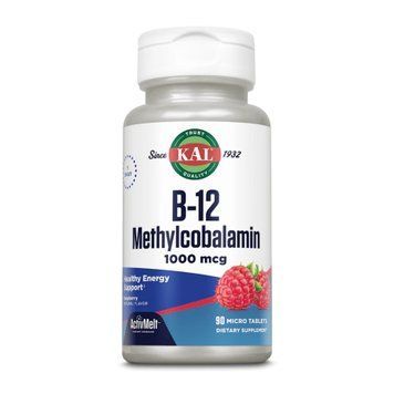 Метилкобаламин B12 KAL B-12 Methylcobalamin 1000 mcg 90 таблеток Raspberry
