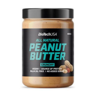 Натуральная арахисовая паста BioTech All Natural Peanut Butter 400 г crunchy