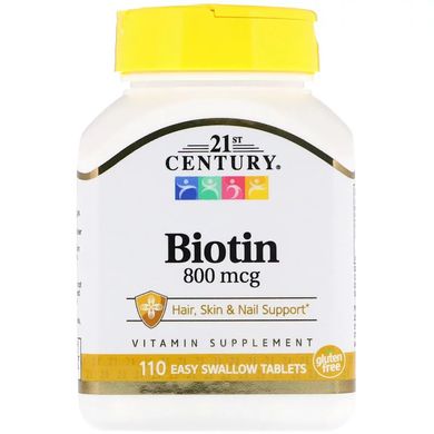 Биотин, 800 мкг, 21st Century, 110 таблеток