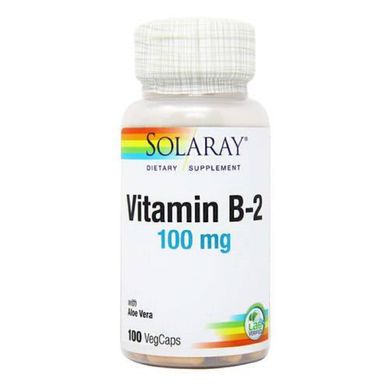 Вітамін B2, 100 Мг, Solaray, 100 капсул