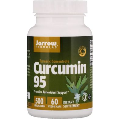 Куркумин, Curcumin 95, 500 мг, Jarrow Formulas, 60 Капсул