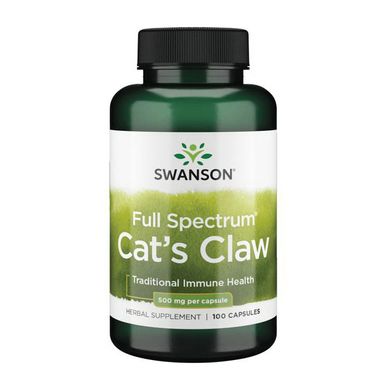 Кошачий коготь экстракт Swanson Full Spectrum Cat's Claw 500 mg 100 капсул