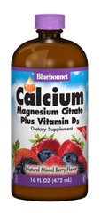 Жидкий Кальций Цитрат Магния + Витамин D3, Вкус Ягод, Bluebonnet Nutrition, 16жидких унций (472мл)