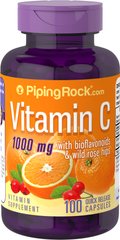 Витамин C Piping Rock Vitamin C 1000 mg with Bioflavonoids & Rose Hips 100 каплет