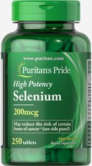 Селен Puritan's Pride Selenium 200 mg 250 таблеток