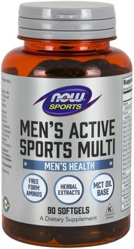 Вітаміни для чоловіків Now Foods men's Sports Active Multi - 90 кап софт