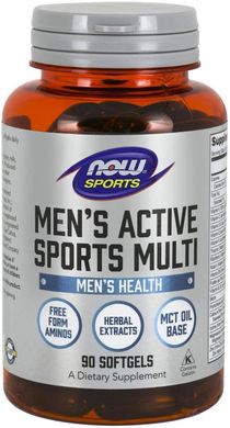 Вітаміни для чоловіків Now Foods men's Sports Active Multi - 90 кап софт