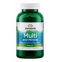 Комплекс витаминов и минералов Swanson Multi and Mineral Daily 250 капсул