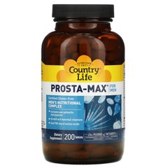 Комплекс для Здоров'я і Підтримки Функції простати, Prosta Max For Men, Country Life, 200 таблеток