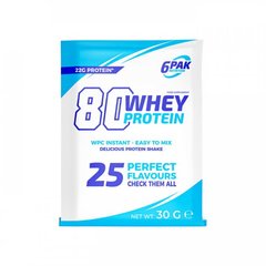 Сироватковий протеїн концентрат 6Pak 80 Protein 30 грамм White chocolate strawberry