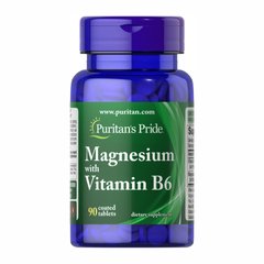 Магній Б6 Puritan's Pride Magnesium Vitamin B6 90 таблеток