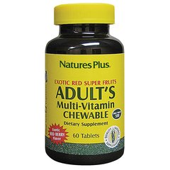 Мультивитамины для Взрослых, Вкус Ягод, Natures Plus, 60 жевательных таблеток