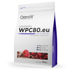 Сывороточный протеин концентрат OstroVit WPC80.eu 900 г chocolate-raspberry