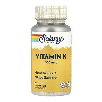 Вітамін К-1 Solaray Vitamin K-1 100 mcg 100 Таблеток