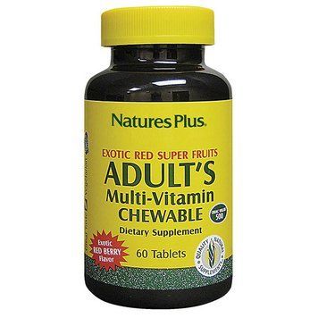 Мультивитамины для Взрослых, Вкус Ягод, Natures Plus, 60 жевательных таблеток