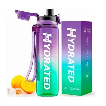 Бутылка для воды Brave Hydrated Water Bottle 1000 мл Tritan Green Purple