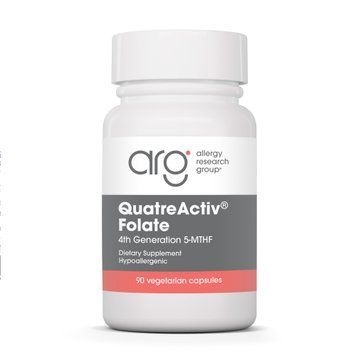Фолиевая кислота, 4-е поколение 5-MTHF, QuatreActiv Folate, Allergy Research Group, 90 вегетарианских капсул