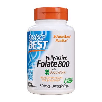 Фолиевая кислота Doctor's BEST Fully Active Folate 800 mcg 60 капсул