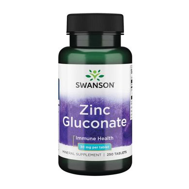 Цинк Swanson Zinc Gluconate 30 mg 250 таблеток