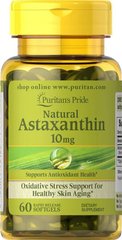 Астаксантин Puritan's Pride Natural Astaxanthin 10 mg 60 капсул