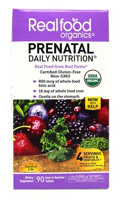 Органічні Мультівітаміни для Вагітних, Prental Daily Nutrition, Country Life, 90 таблеток