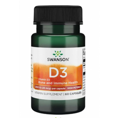 Вітамін Д3 Swanson Vitamin D3 High Potency 1000 IU 60 капсул