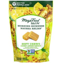 Ранкове полегшення нудоти Morning Sickness Nausea Relief Мед Лимон Імбир MegaFood 30 жувальних цукерок